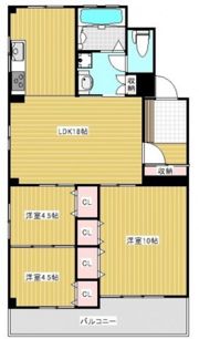 新町マンションの間取り画像