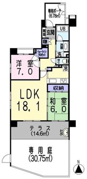 ライオンズマンション原木中山駅前の間取り画像