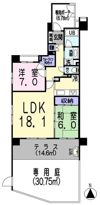 ライオンズマンション原木中山駅前の間取り画像
