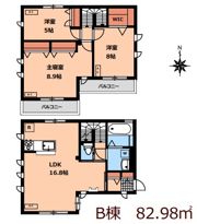 北野4丁目戸建賃貸住宅の間取り画像