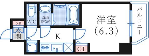 エスリードレジデンス神戸三宮の間取り画像