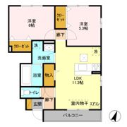 セリーヌコート Sの間取り画像