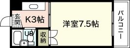 第88東白島ビルの間取り画像