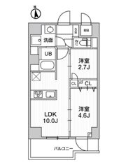 S-RESIDENCE千住大橋broadの間取り画像