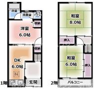 南寺方中通1丁目貸家の間取り画像