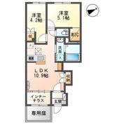 木更津市高柳字宮ノ前新築アパートの間取り画像