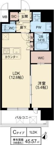 スプランディッド新大阪VIIの間取り画像