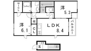 フローラ上津台Ⅱ番館の間取り画像