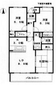 エスポワール豊中宮山の間取り画像
