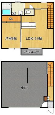 ギャラン中間 D棟の間取り画像