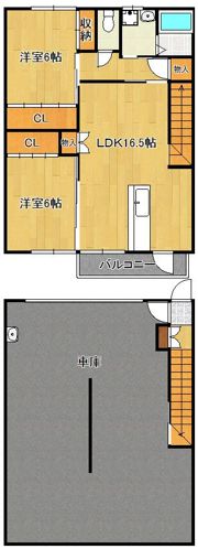 ギャラン中間 A棟の間取り画像