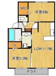 ヴィルヌーブ中間 Northの間取り画像