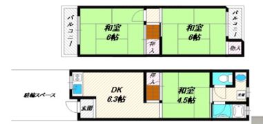 諸福5丁目テラスハウスの間取り画像