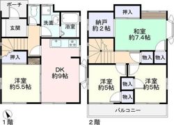 貸家深谷邸の間取り画像