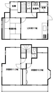 大道1丁目貸家の間取り画像
