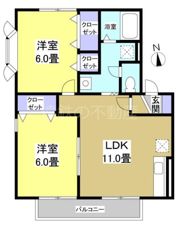 ヴィラ内山 Bの間取り画像