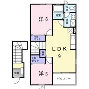 プレーヌ・飯塚Bの間取り画像