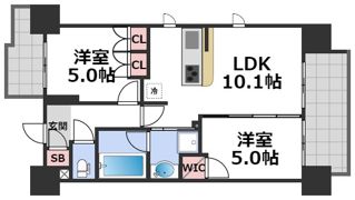 SK RESIDENCES SHINSAIBASHIの間取り画像