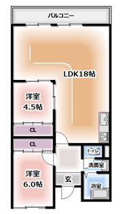 松栄畷ハイツの間取り画像