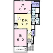 ヴィラ上知識Ⅰの間取り画像
