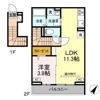 レーヴェ東戸倉Ⅰの間取り画像