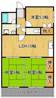 ホワイトパレス枝光 201号室の間取り画像