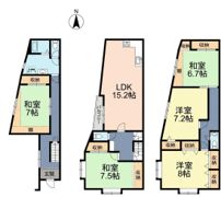 北通1丁目戸建の間取り画像