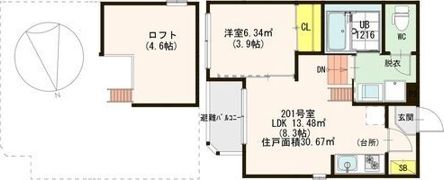 ハーモニーテラス御幣島の間取り画像