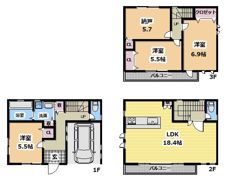 竹町貸家の間取り画像
