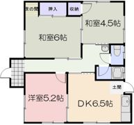 五海貸家 南1東の間取り画像