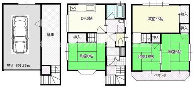 四條畷市中野1丁目賃貸住宅の間取り画像