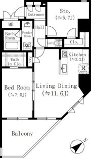 堀之内マンションの間取り画像