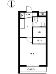 スカイコート品川御殿山EASTの間取り画像