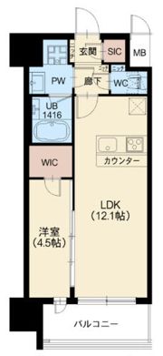 スプランディッド新大阪VIIの間取り画像