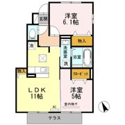 プティシャンⅠの間取り画像