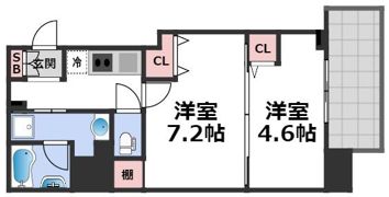 ヴィラ・セレーノ玉造本町の間取り画像