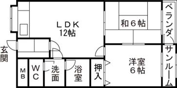 ヴィララボール磯部の間取り画像