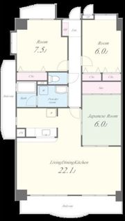 リーフマンション グランディアの間取り画像