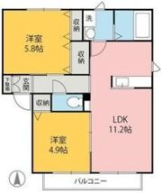 グラティチュード華蔵寺ABの間取り画像
