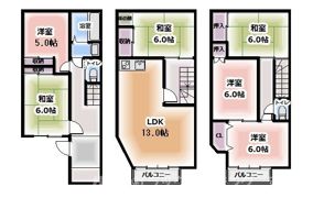 八雲北町3丁目貸家の間取り画像