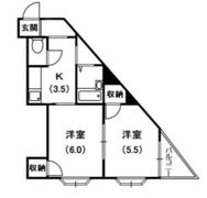 赤井マンション香里の間取り画像