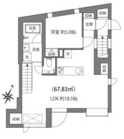 ルクール市ヶ谷払方町(旧ARK HOUSE 市ヶ谷払方町)の間取り画像