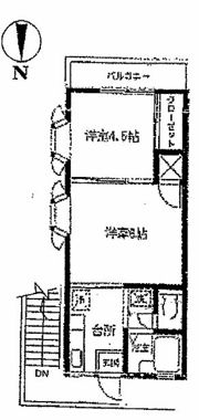 ウエスト山手Bの間取り画像