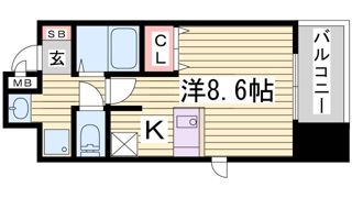 プレサンス三宮花時計前の間取り画像