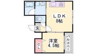 クレール西多聞通の間取り画像