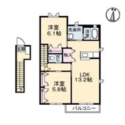 ヴィラージュ B棟の間取り画像