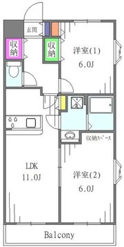 パレロワイヤル朝日5丁目の間取り画像