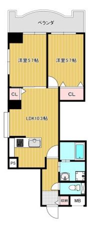 グランデージ清水谷の間取り画像