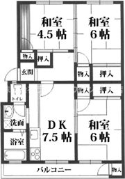 公社千里竹見台住宅A-2の間取り画像