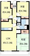 エマーレ南浦和（旧建物名ヒルズ神明の木）の間取り画像